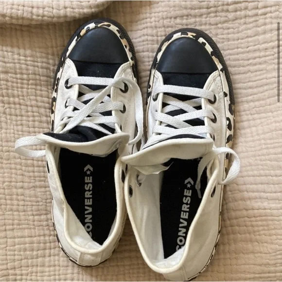 White Leopard Custom High Top Converse - Picture 2 of 5